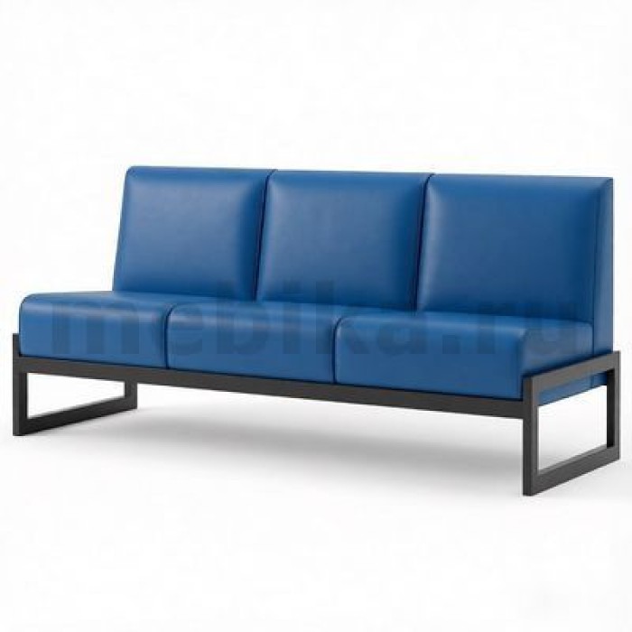 Сигма-люкс Д3 Диван 3-х местный в синей экокоже