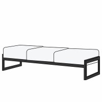 Сигма-люкс Б3 (Бежевая экокожа) Банкета 3-х местная