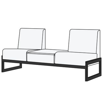 Сигма-люкс Д1Ст1 (Белая экокожа) Диван 2-х местный со столиком