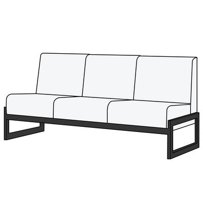 Сигма-люкс Д3 (Оранжевая экокожа) Диван 3-х местный