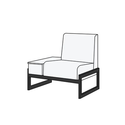 Сигма-люкс КрСтЛев (Коричневая экокожа) Кресло со столиком слева