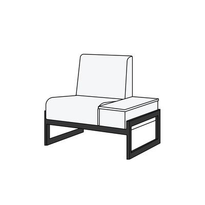 Сигма-люкс КрСтПр (Коричневая экокожа) Кресло со столиком справа