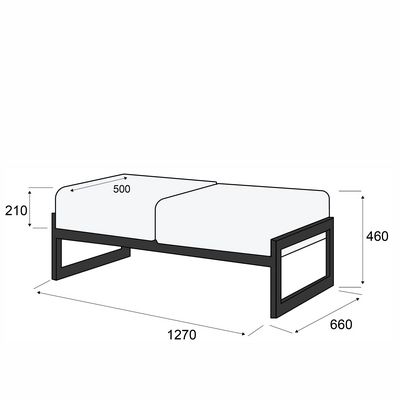 Сигма-люкс Б2 (Зеленая экокожа) Банкета 2-х местная