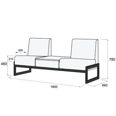 Сигма-люкс Д1Ст1 (Белая экокожа) Диван 2-х местный со столиком