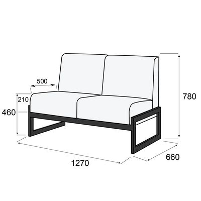 Сигма-люкс Д2 (Оранжевая экокожа) Диван 2-х местный