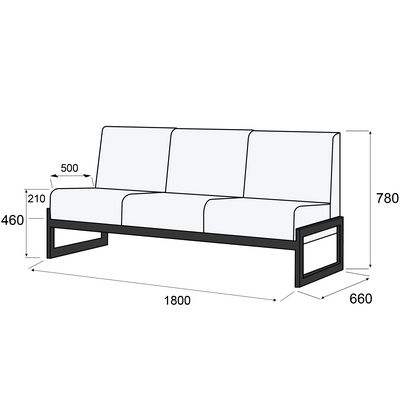Сигма-люкс Д3 (Оранжевая экокожа) Диван 3-х местный