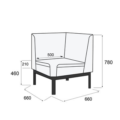 Сигма-люкс У90 (Коричневая экокожа) Модуль угловой