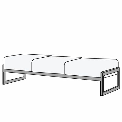 Сигма Б3 (Коричневая экокожа) Банкета 3-х местная