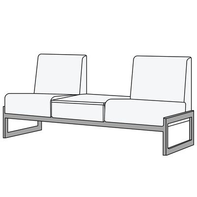 Сигма Д1Ст1 (Коричневая экокожа) Диван 2-х местный со столиком