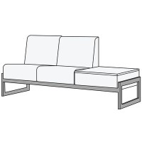 Сигма Д2Ст (Бежевая экокожа) Диван 2-х местный со столиком справа