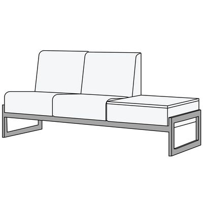 Сигма Д2Ст (Оранжевая экокожа) Диван 2-х местный со столиком справа