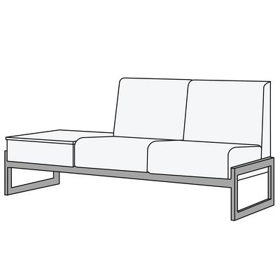 Сигма ДСт2 (Синяя экокожа) Диван 2-х местный со столиком слева