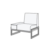 Сигма КрСтЛев (Бежевая экокожа) Кресло со столиком слева