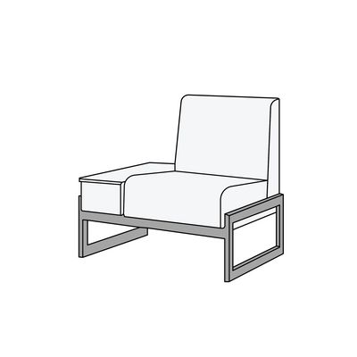 Сигма КрСтЛев (Зеленая экокожа) Кресло со столиком слева