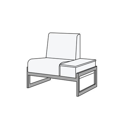 Сигма КрСтПр (Синяя экокожа) Кресло со столиком справа