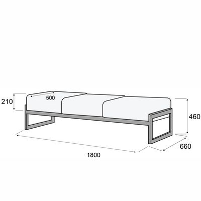 Сигма Б3 (Коричневая экокожа) Банкета 3-х местная