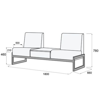 Сигма Д1Ст1 (Коричневая экокожа) Диван 2-х местный со столиком