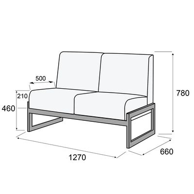 Сигма Д2 (Оранжевая экокожа) Диван 2-х местный