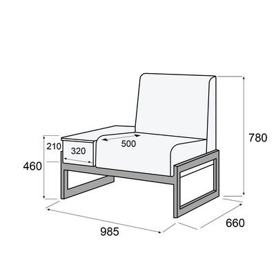 Сигма КрСтЛев (Зеленая экокожа) Кресло со столиком слева