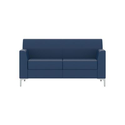 Смарт (синяя экокожа) Диван двухместный