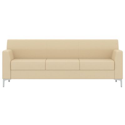 Смарт (бежевая экокожа) Диван трехместный