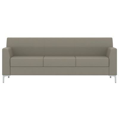 Смарт (серая экокожа) Диван трехместный