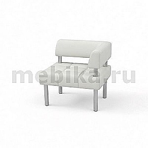 Спринт 1Пр (Белая экокожа) Модуль 1-номест. с прав. подлок-ком