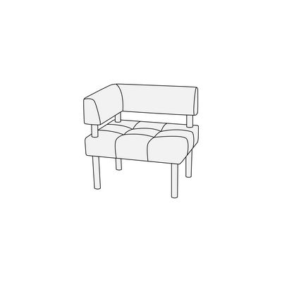 Спринт 1Лев (Коричневая экокожа) Модуль 1-номест. с левым подлок-ком