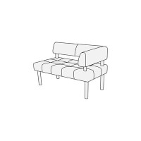 Спринт 2Пр (Бежевая экокожа) Модуль 2-хмест. с правым подлок-ком