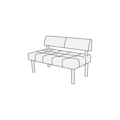 Спринт 2С (Бежевая экокожа) Модуль 2-х местный без подлокотников