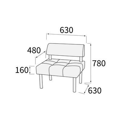 Спринт 1С (Красная экокожа) Модуль 1-номест. без подлок-ков