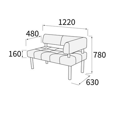 Спринт 2Пр (Зеленая экокожа) Модуль 2-хмест. с правым подлок-ком