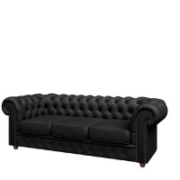 Tudor TUD36730001 (Экокожа черная) Диван трехместный