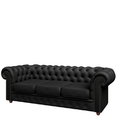 Tudor TUD36730001 (Экокожа черная) Диван трехместный