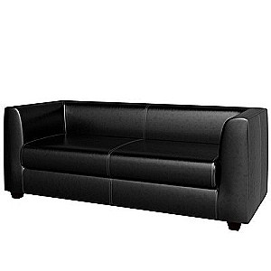 WWD37730001 (Черная экокожа) Трехместный диван