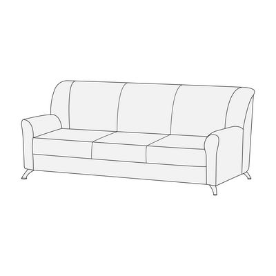 Зевс Д3 (Бежевая экокожа) Диван 3-х местный