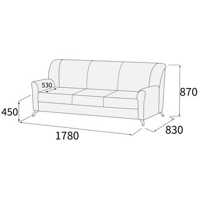 Зевс Д3 (Бежевая экокожа) Диван 3-х местный