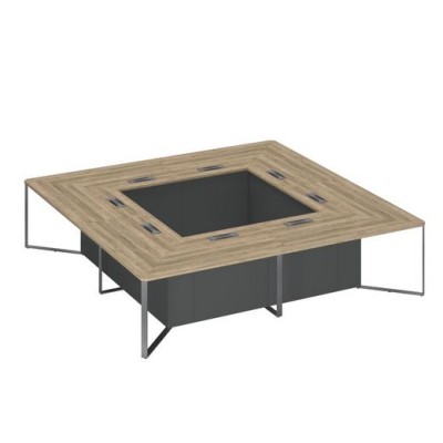 Speech Cube СП 118 ДС АР ХР (Дуб гладстоун светлый/Антрацит премиум) Стол для переговоров составной