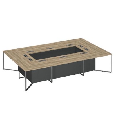 Speech Cube СП 120 ДС АР ХР (Дуб гладстоун светлый/Антрацит премиум) Стол составной для переговоров