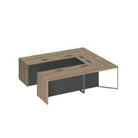 Speech Cube СП 123 ДС АР ХР (Дуб гладстоун светлый/Антрацит премиум) Стол для переговоров составной