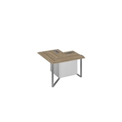 Speech Cube СП 111 ДС БП ХР (Дуб гладстоун светлый/Белый премиум) Секция угловая составного стола для переговоров