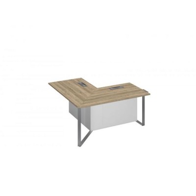 Speech Cube СП 112 ДС БП ХР (Дуб гладстоун светлый/Белый премиум) Секция угловая стола для переговоров составного