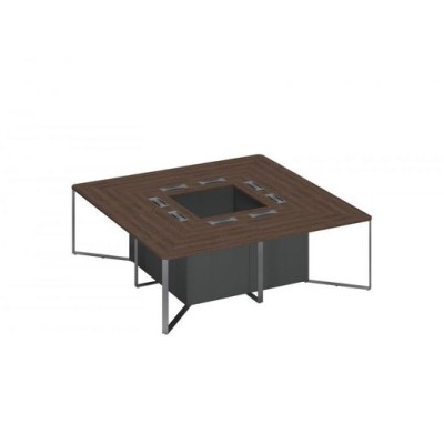 Speech Cube СП 117 ДГ АР ХР (Дуб гладстоун темный/Антрацит премиум) Стол для переговоров составной