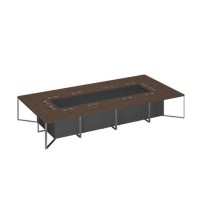 Speech Cube СП 121 ДГ АР ХР (Дуб гладстоун темный/Антрацит премиум) Стол переговорный составной