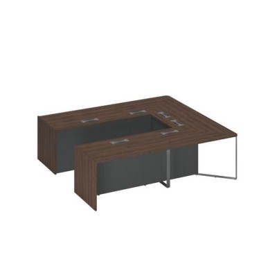 Speech Cube СП 123 ДГ АР ХР (Дуб гладстоун темный/Антрацит премиум) Стол для переговоров составной