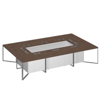 Speech Cube СП 120 ДГ БП ХР (Дуб гладстоун темный/Белый премиум) Стол составной для переговоров