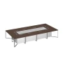 СП 121 ДГ БП ХР (Дуб гладстоун темный/Белый премиум) Стол переговорный составной