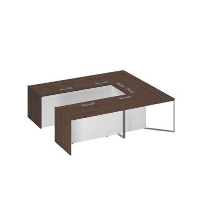 Speech Cube СП 123 ДГ БП ХР (Дуб гладстоун темный/Белый премиум) Стол для переговоров составной