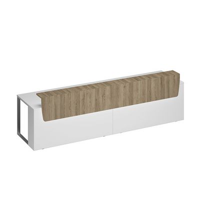 Speech Президиум СП 126 БП ДС ХР (Белый премиум/Дуб гладстоун светлый) Стол президиум