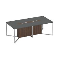 Speech СП 104 АР ДГ ДГ ХР (Антрацит премиум/Дуб глаДГтоун темный) Стол для переговоров составной 2-секционный